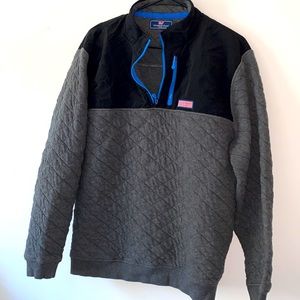 Vineyard Vines | Pull over | Shep Shirt | Quarter Zip | Quilted | Charcoal |
